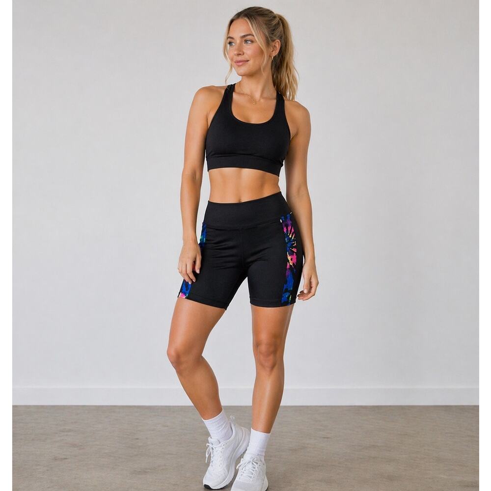 Victoria’s Secret PINK Black Bike Shorts Small High Rise Workout Gym Activewear